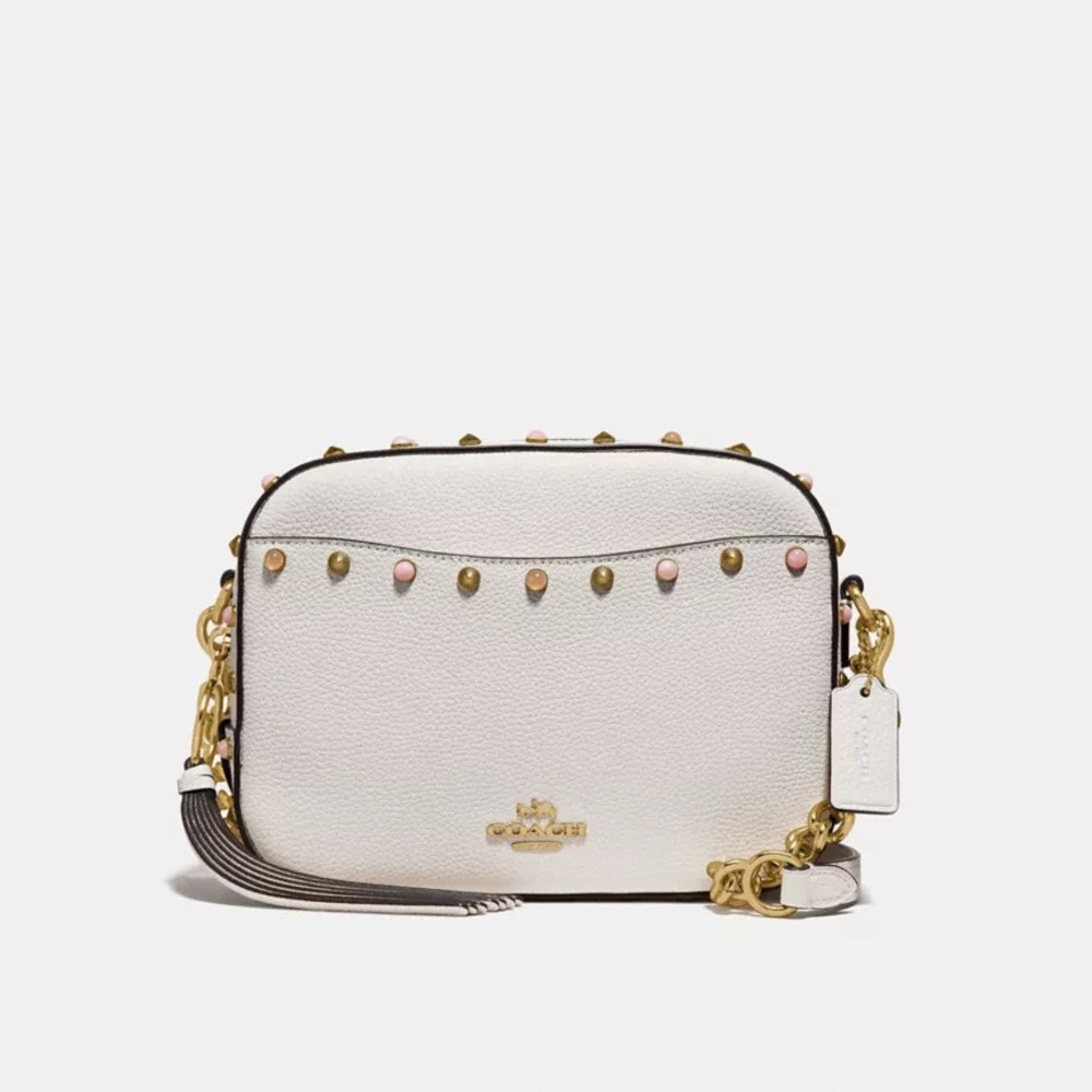 COACH Camera Bag with Rivets - Chalk/Gold